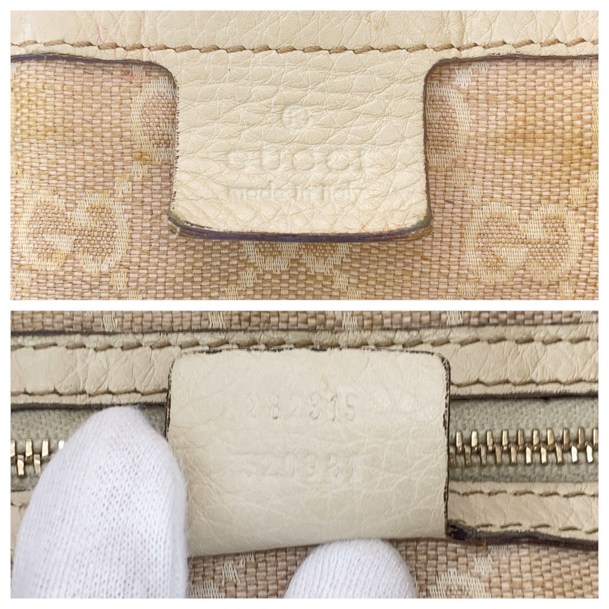 GUCCI Shoulder Bag 282315 leather Ivory Gold Metal Shoulder Bag Handbag 2WAY Bamboo Women Used Authentic
