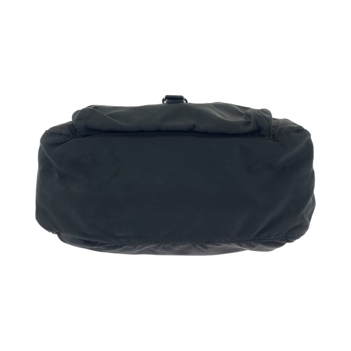 PRADA Shoulder Bag Nylon Black SilverMetal Shoulder Bag pochette Test Triangle With logo Women Used Authentic