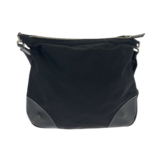 PRADA Shoulder Bag 7 Nylon Black SilverMetal Shoulder Bag pochette Test Triangle With logo Women Used Authentic