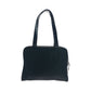 PRADA Tote Bag Nylon Black SilverMetal Tote Bag Shoulder Bag Test Triangle With logo Women Used Authentic