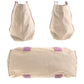 PRADA Tote Bag Canvas, Suede Beige pink Tote Bag Shoulder Bag Triangle With logo Women Used Authentic