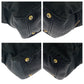 PRADA Handbag Leather, Nylon Black Gold Metal Handbag Shoulder Bag Vitello Dino Tessuto Triangle With logo Women Used Authentic