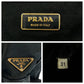 PRADA Handbag Leather, Nylon Black Gold Metal Handbag Shoulder Bag Vitello Dino Tessuto Triangle With logo Women Used Authentic