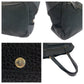 PRADA Handbag Leather, Nylon Black Gold Metal Handbag Shoulder Bag Vitello Dino Tessuto Triangle With logo Women Used Authentic