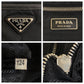 PRADA Tote Bag Nylon, Leather Black SilverMetal Tote Bag Shoulder Bag Test Triangle With logo Women Used Authentic