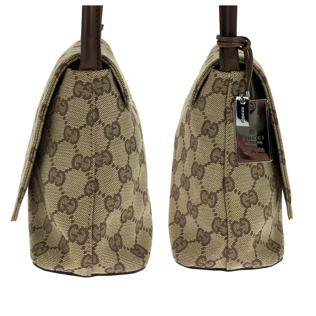 GUCCI Shoulder Bag 90646 GG canvas Beige Brown SilverMetal Shoulder Bag Shoulder Bag Women Used Authentic