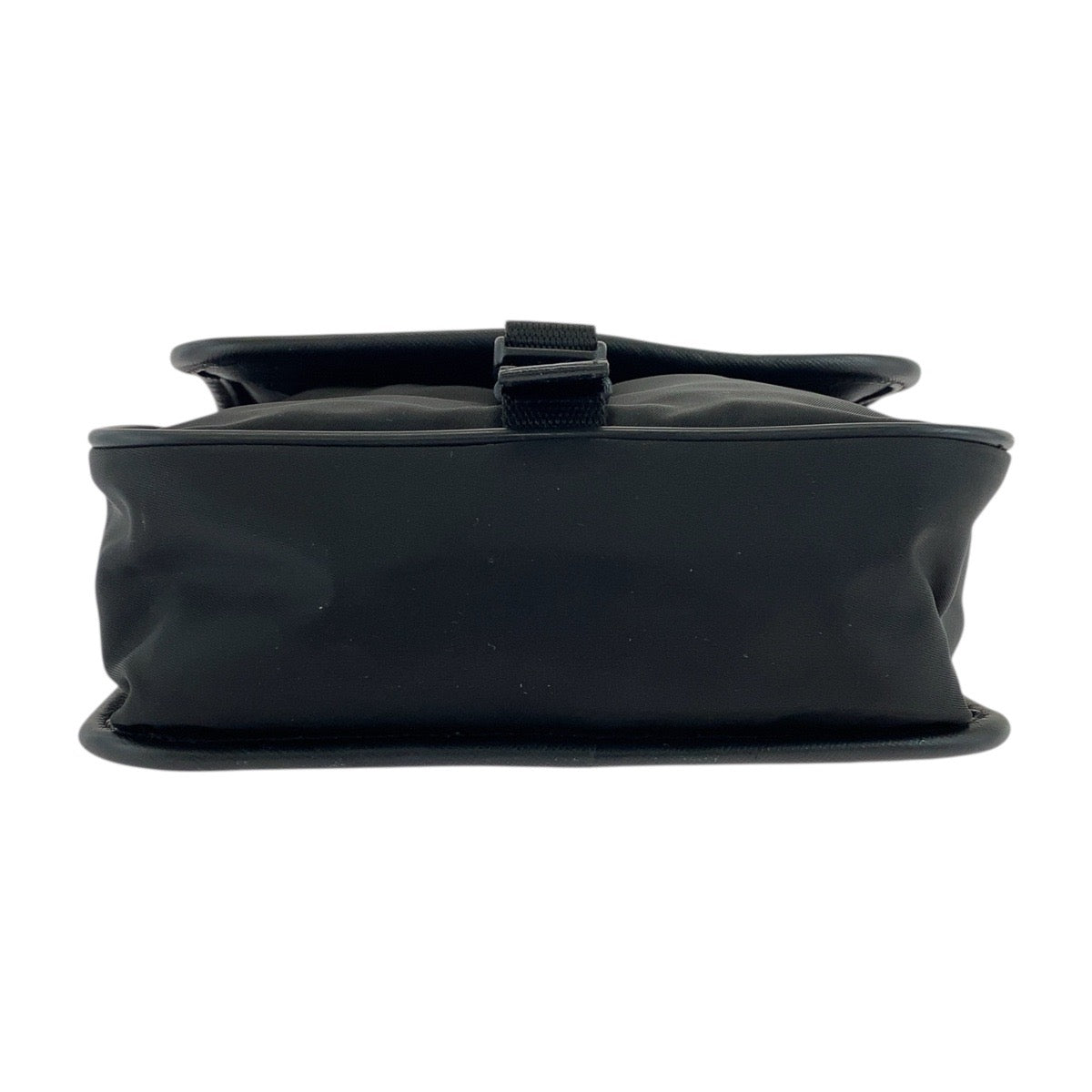 PRADA Shoulder Bag Nylon, Leather Black Silver Metal Shoulder Bag pochette Test Triangle With logo Women Used Authentic