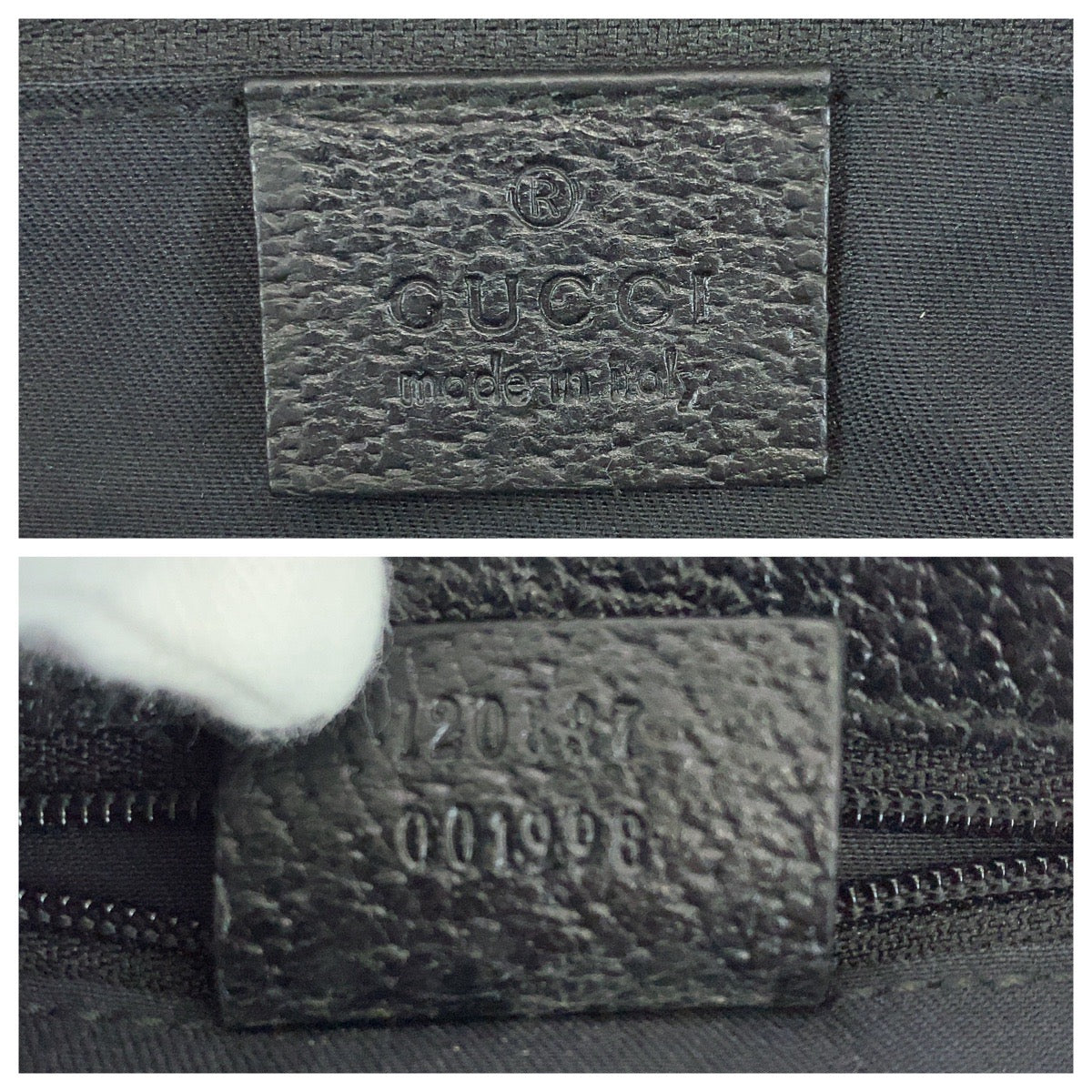 GUCCI Tote Bag 120837 GG canvas, leather Black SilverMetal Tote Bag Shoulder Bag Women Used Authentic