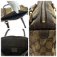 GUCCI Handbag 130942 GG canvas Beige Brown Gold Metal Handbag Shoulder Bag Women Used Authentic