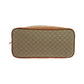 CELINE Shoulder Bag PVC Beige Brown Gold Metal Macadam