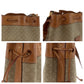 CELINE Shoulder Bag PVC Beige Brown Gold Metal Macadam