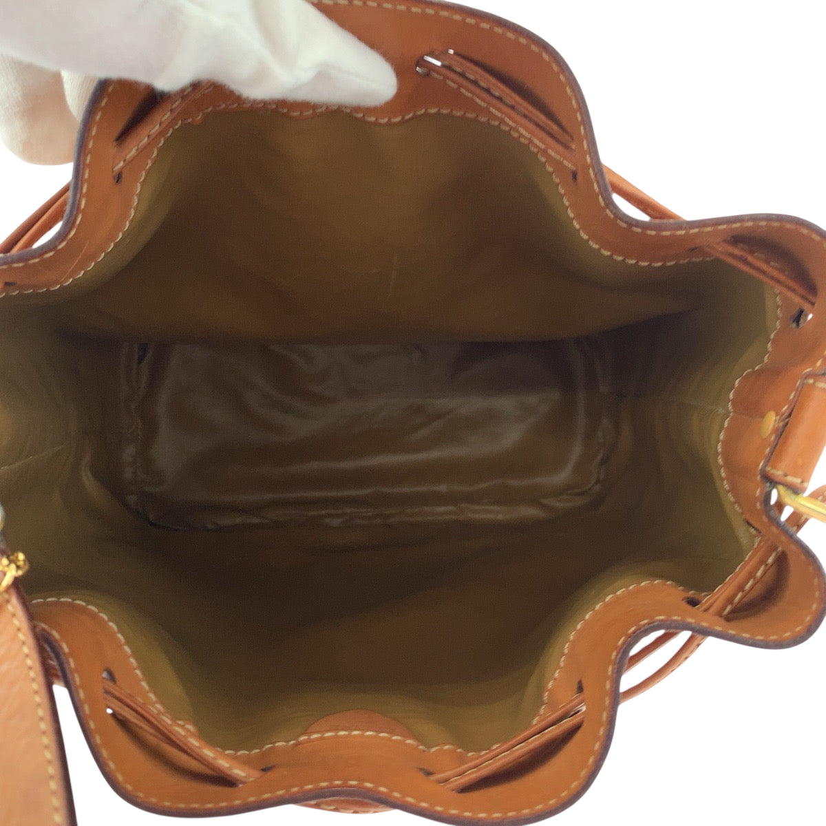 CELINE Shoulder Bag PVC Beige Brown Gold Metal Macadam