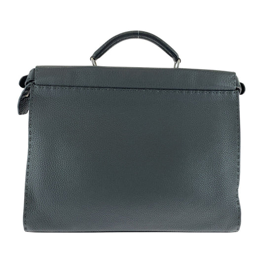 FENDI Business bag 7VA406 leather gray Business bag briefcase Celeria Peekaboo mens Used Authentic