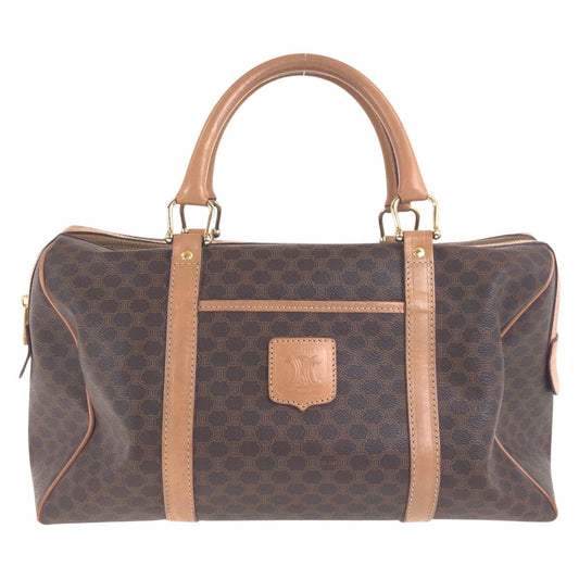 CELINE Handbag M14 PVC Brown Handbag Boston Duffel bag Macadam Women Used Authentic