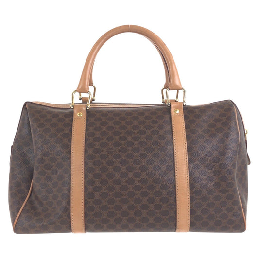 CELINE Handbag M14 PVC Brown Handbag Boston Duffel bag Macadam Women Used Authentic