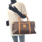 CELINE Handbag M14 PVC Brown Handbag Boston Duffel bag Macadam Women Used Authentic