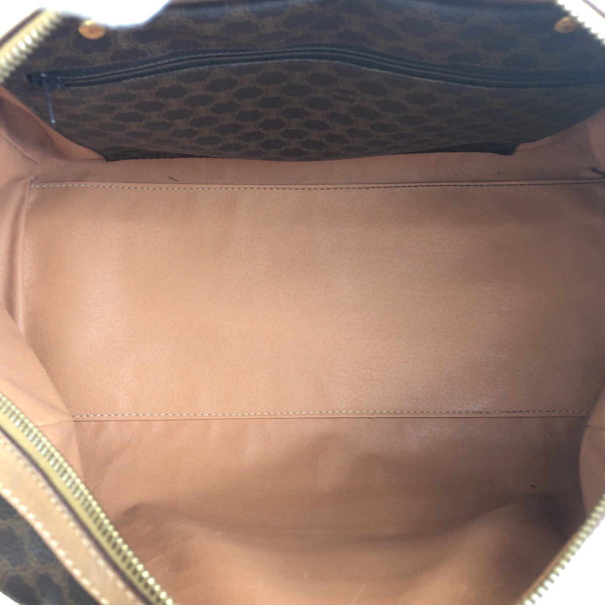 CELINE Handbag M14 PVC Brown Handbag Boston Duffel bag Macadam Women Used Authentic