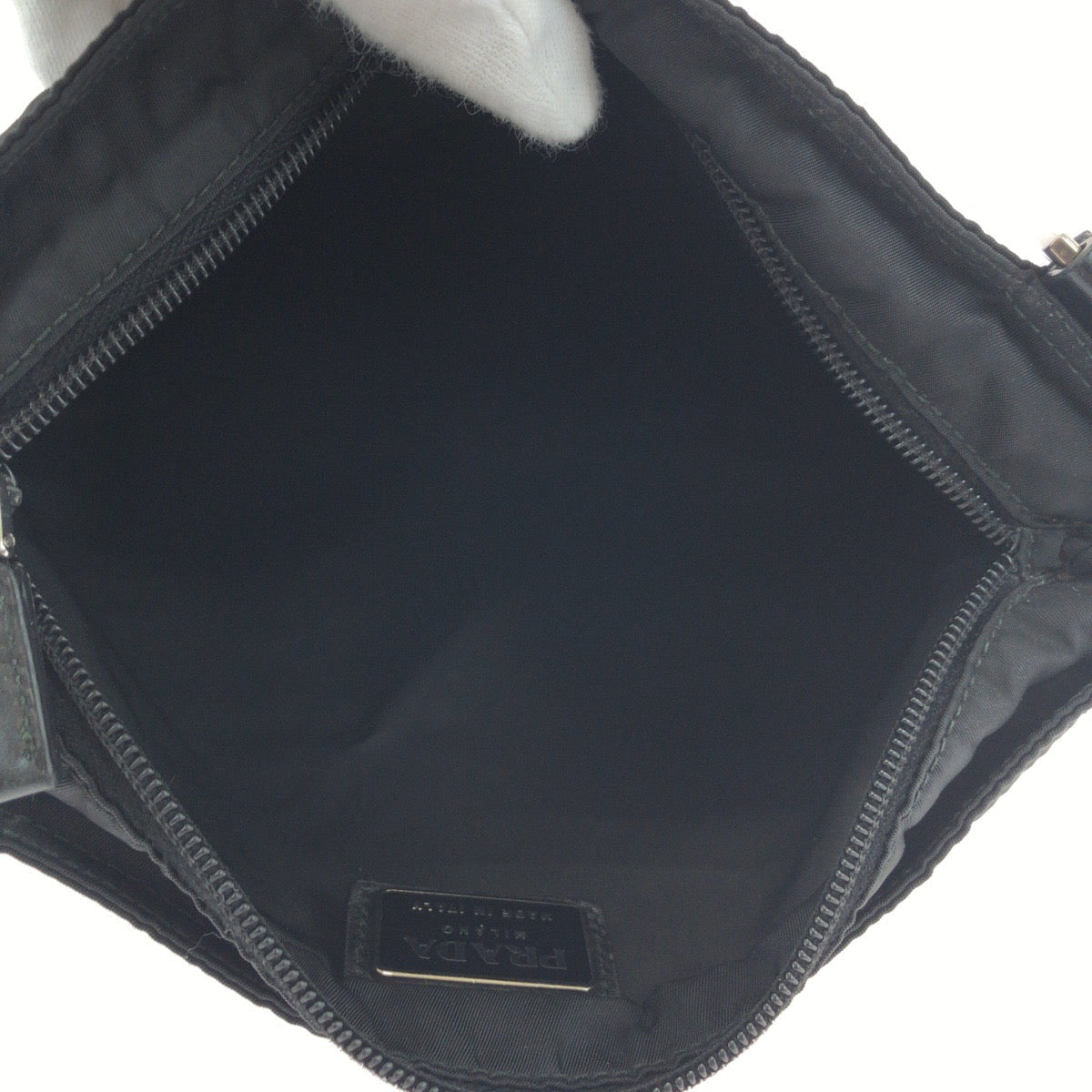 PRADA Shoulder Bag BT7372 Nylon black Shoulder Bag Sacoche Test Triangle With logo Women Used Authentic