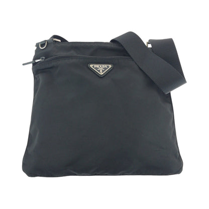 PRADA Shoulder Bag BT7372 Nylon black Shoulder Bag Sacoche Test Triangle With logo Women Used Authentic