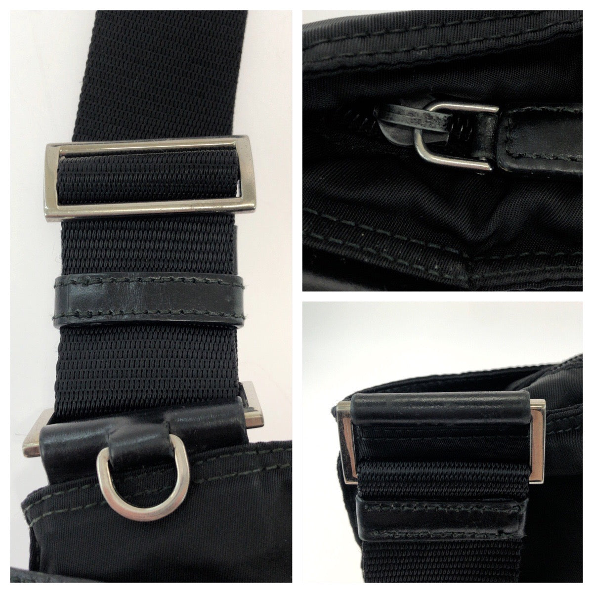 PRADA Shoulder Bag BT7372 Nylon black Shoulder Bag Sacoche Test Triangle With logo Women Used Authentic