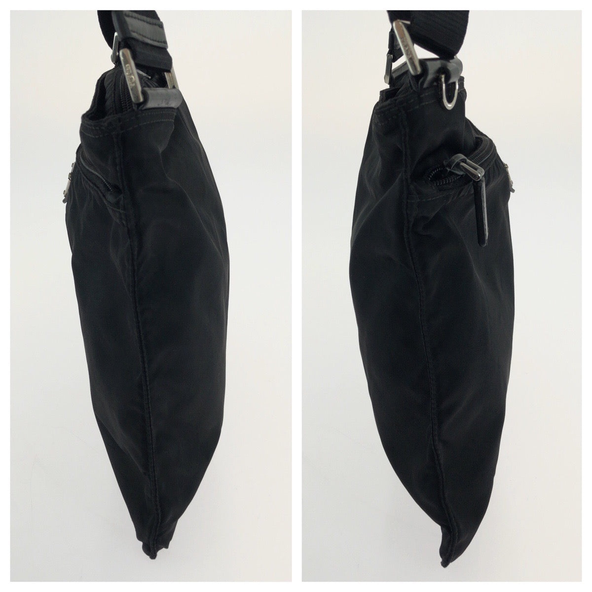 PRADA Shoulder Bag BT7372 Nylon black Shoulder Bag Sacoche Test Triangle With logo Women Used Authentic