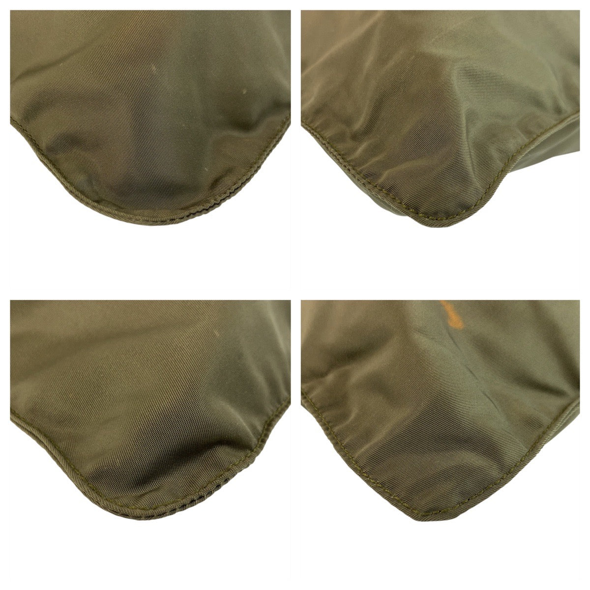 PRADA Shoulder Bag Nylon khaki Shoulder Bag Drawstring Bag Test Women Used Authentic