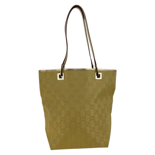 GUCCI Shoulder Bag 002 1099 GG canvas, leather gold Shoulder Bag Tote Bag Women Used Authentic