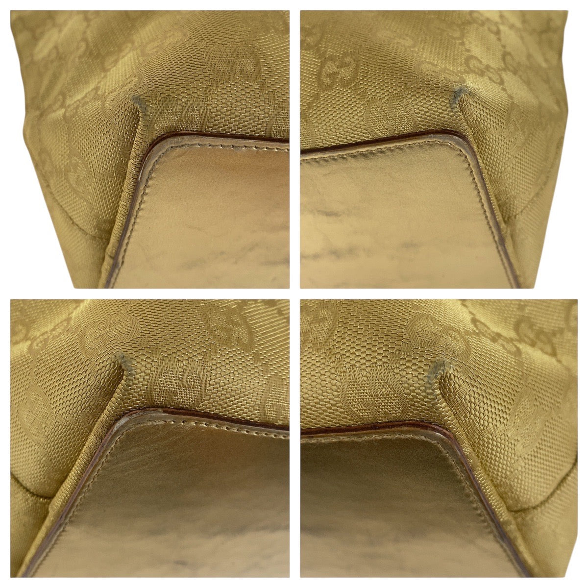 GUCCI Shoulder Bag 002 1099 GG canvas, leather gold Shoulder Bag Tote Bag Women Used Authentic