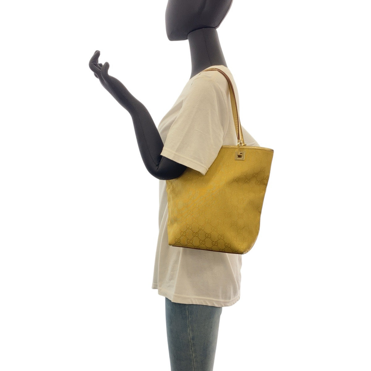 GUCCI Shoulder Bag 002 1099 GG canvas, leather gold Shoulder Bag Tote Bag Women Used Authentic