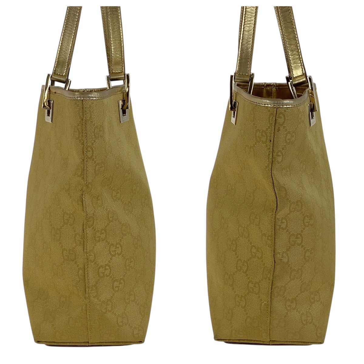 GUCCI Shoulder Bag 002 1099 GG canvas, leather gold Shoulder Bag Tote Bag Women Used Authentic