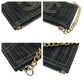 CHANEL Coin case denim Denim Blue Gold Metal Coin case with chain and coin pocket Sparkling denim COCO Mark Women Used Authentic