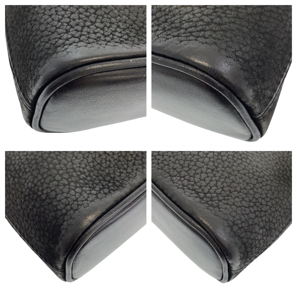 CELINE Shoulder Bag leather Black GoldMetal Triomphe