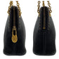 CELINE Shoulder Bag leather Black GoldMetal Triomphe