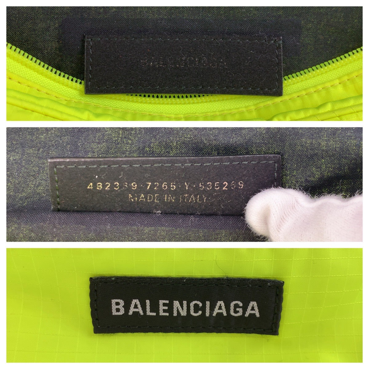 BALENCIAGA Waist bag 482389 Nylon Fluorescent Neon Yellow Black Waist pouch, Sling bag, Bum bag Explorer mens Used Authentic