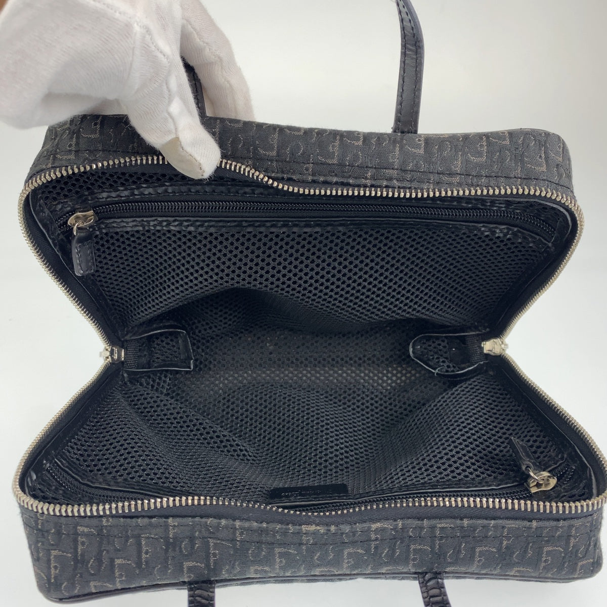 Dior Handbag MC0053 canvas Black Silver Metal Trotter Oblique Street chic