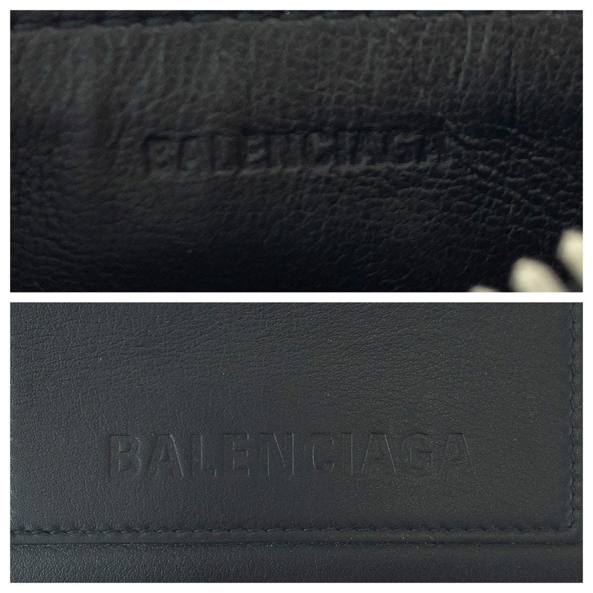 BALENCIAGA Coin case 655594 leather Black Silver Metal Chained Coin Case Fragment Case Card Case logo mens(Unisex) Used Authentic