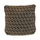 FENDI Shoulder Bag canvas Brown Silver Metal Shoulder Bag pochette Zucchino Kamsepochet Women Used Authentic