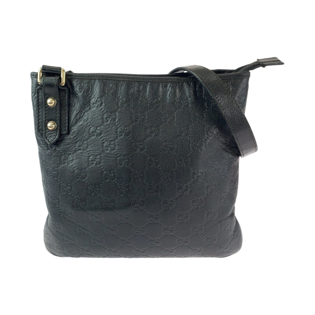GUCCI Shoulder Bag 239347 leather Black SilverMetal Shoulder Bag pochette Guccisima Women(Unisex) Used Authentic