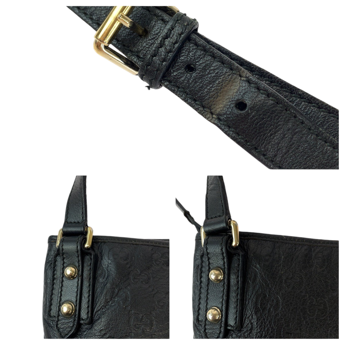 GUCCI Shoulder Bag 239347 leather Black SilverMetal Shoulder Bag pochette Guccisima Women(Unisex) Used Authentic