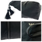PRADA Tote Bag BR3920 Nylon Black SilverMetal Tote Bag Shoulder Bag Test Triangle With logo Fringe Women Used Authentic
