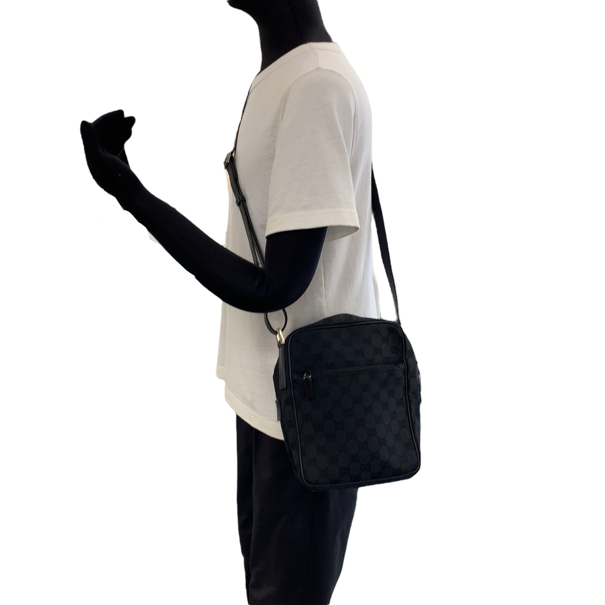 GUCCI Shoulder Bag GG canvas black