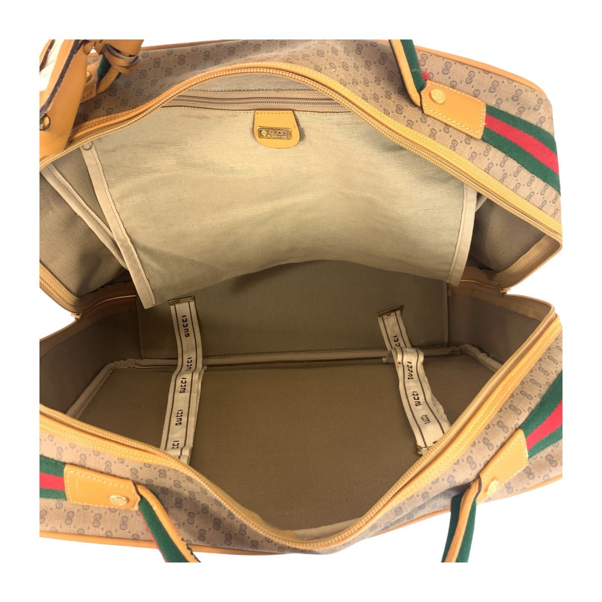 GUCCI Boston Duffel bag GG canvas Beige Multicolor Gold Metal Boston Duffel bag Handbag Travel bag Duffle bag Unisex Old Gucci Shelly Line Micro GG Women(Unisex) Used Authentic