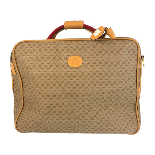 GUCCI Boston Duffel bag GG canvas Beige Multicolor Gold Metal Boston Duffel bag Handbag Travel bag Duffle bag Unisex Old Gucci Shelly Line Micro GG Women(Unisex) Used Authentic