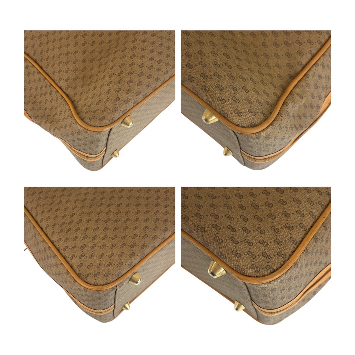 GUCCI Boston Duffel bag GG canvas Beige Multicolor Gold Metal Boston Duffel bag Handbag Travel bag Duffle bag Unisex Old Gucci Shelly Line Micro GG Women(Unisex) Used Authentic