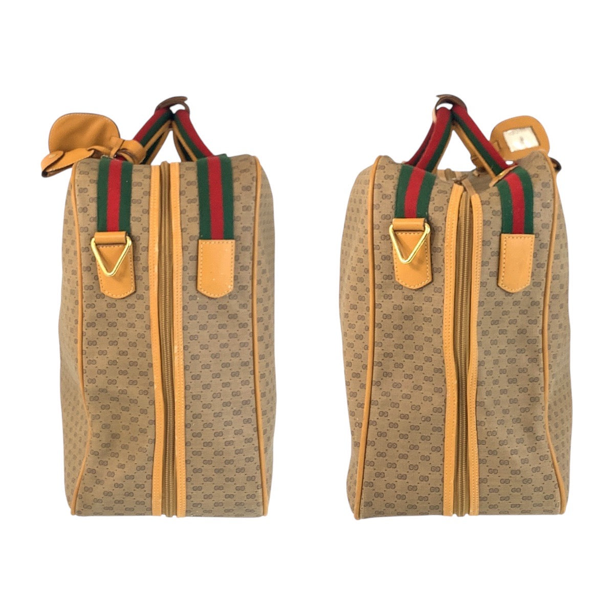 GUCCI Boston Duffel bag GG canvas Beige Multicolor Gold Metal Boston Duffel bag Handbag Travel bag Duffle bag Unisex Old Gucci Shelly Line Micro GG Women(Unisex) Used Authentic