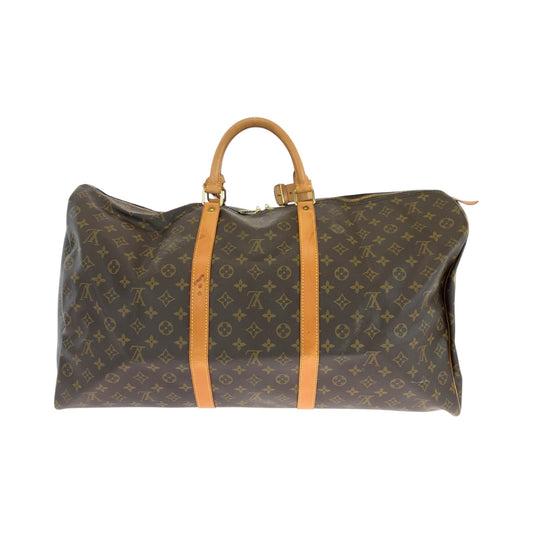 LOUIS VUITTON Boston Duffel bag M41422 PVC Brown Gold Metal Boston Duffel bag Handbag Monogram Keepall 60 Women Used Authentic