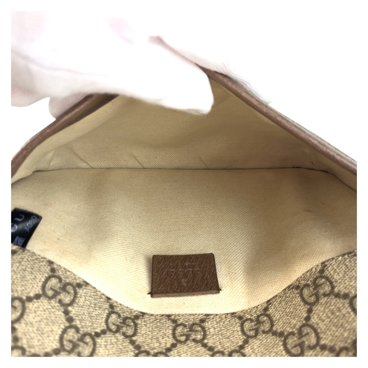 GUCCI Sling bag 493930 GG Supreme canvas, leather Beige Brown Gold Metal Sling bag Waist bag Sherry Line Neo Vintage mens Used Authentic