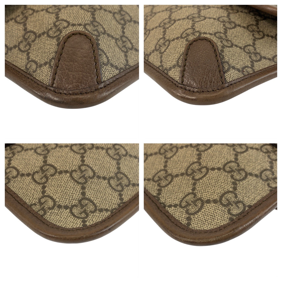 GUCCI Sling bag 493930 GG Supreme canvas, leather Beige Brown Gold Metal Sling bag Waist bag Sherry Line Neo Vintage mens Used Authentic