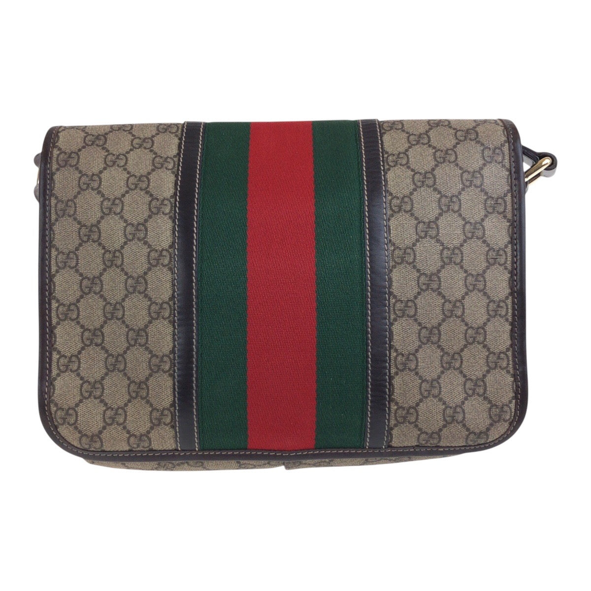 GUCCI Shoulder Bag 211130 GG Supreme Canvas Beige Brown Gold Metal Crossbody Shoulder Bag Unisex Sherry line Women Used Authentic