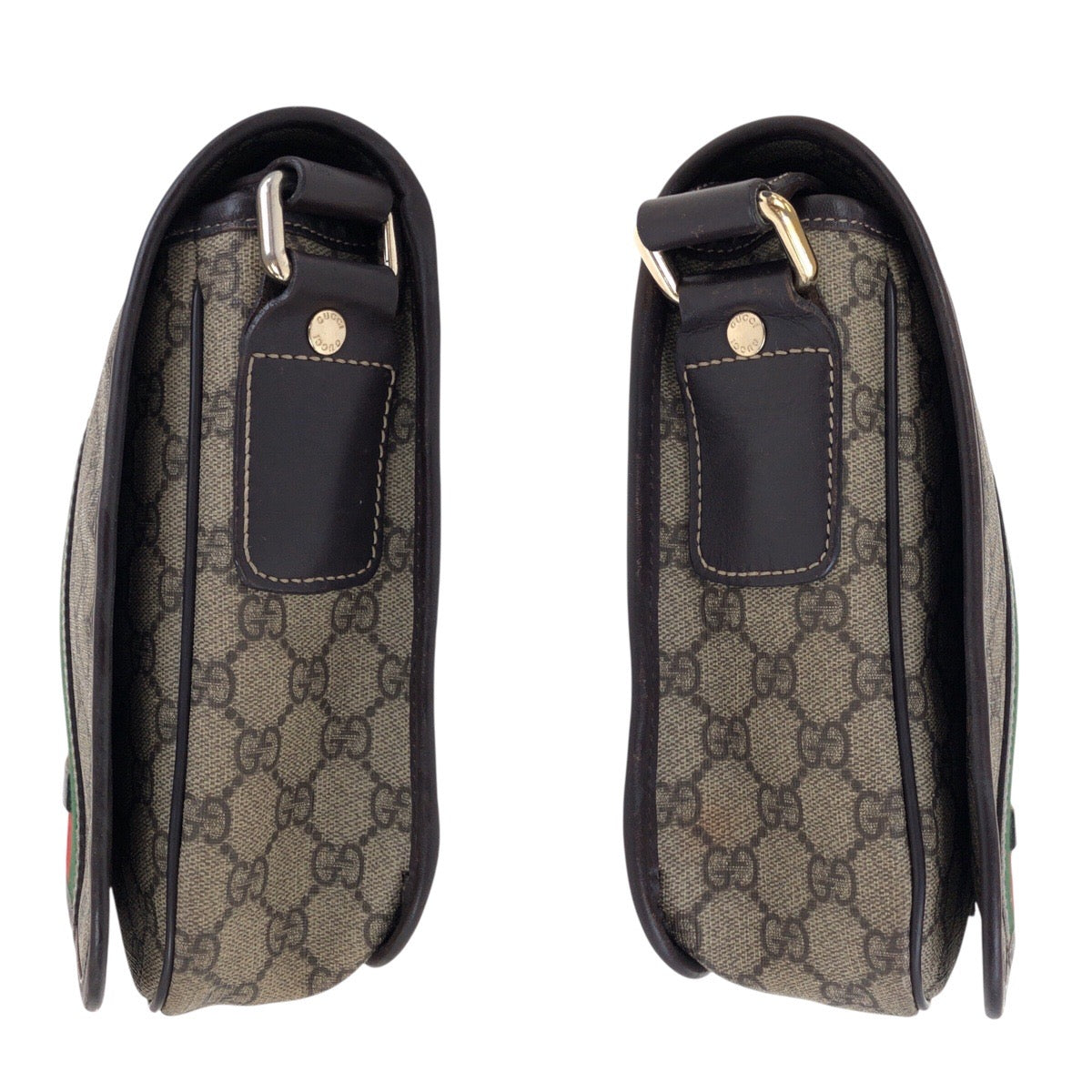 GUCCI Shoulder Bag 211130 GG Supreme Canvas Beige Brown Gold Metal Crossbody Shoulder Bag Unisex Sherry line Women Used Authentic
